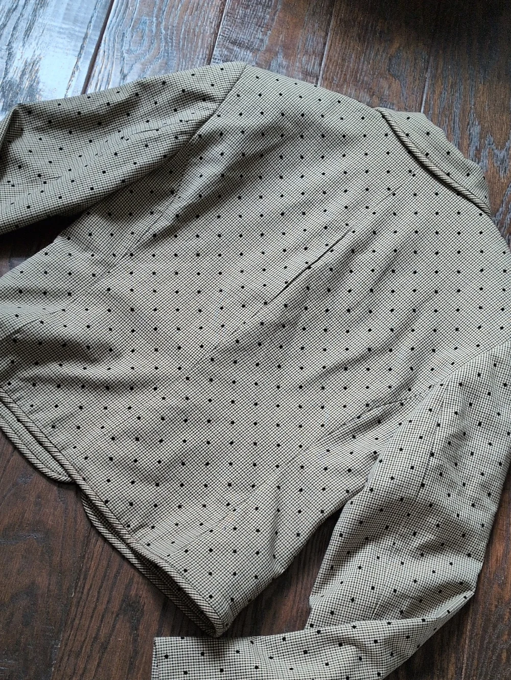 GANNI I NWT Brown & Black Lenzing Tiger's Eye Check Polka Dot Pattern Blazer, 38